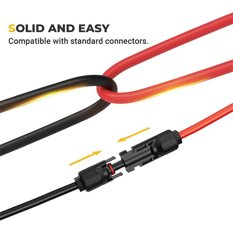 Apa 20 kaki 10awg Kabel ekstensi Solar dadi hard lan retak ing suhu sing sithik?