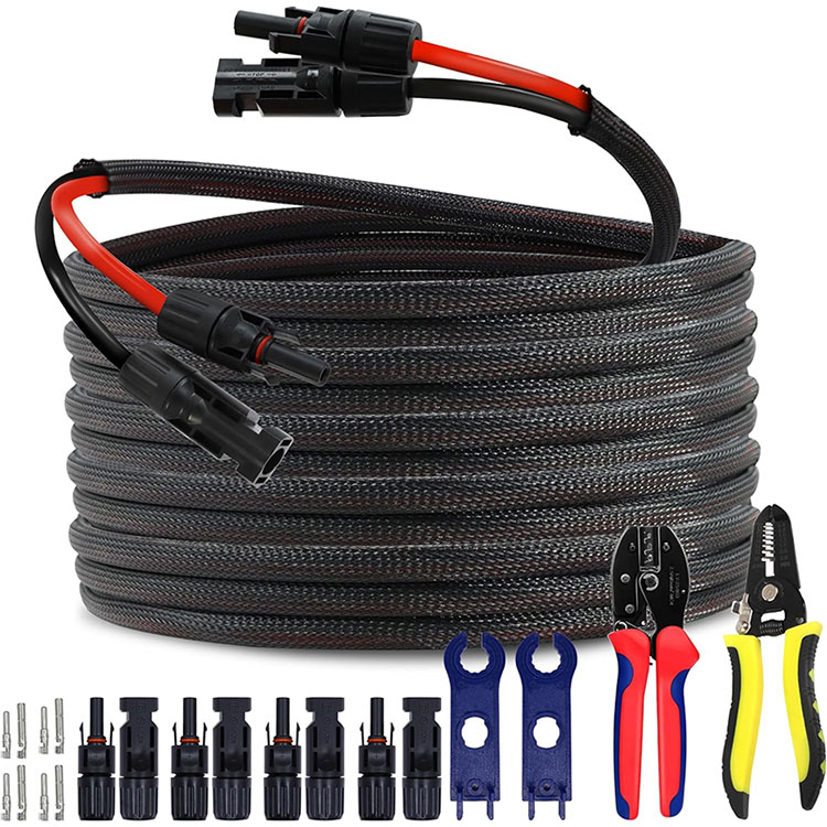 Komersial Rooftop PV Array 10AWG Sambungan Wire 50FT