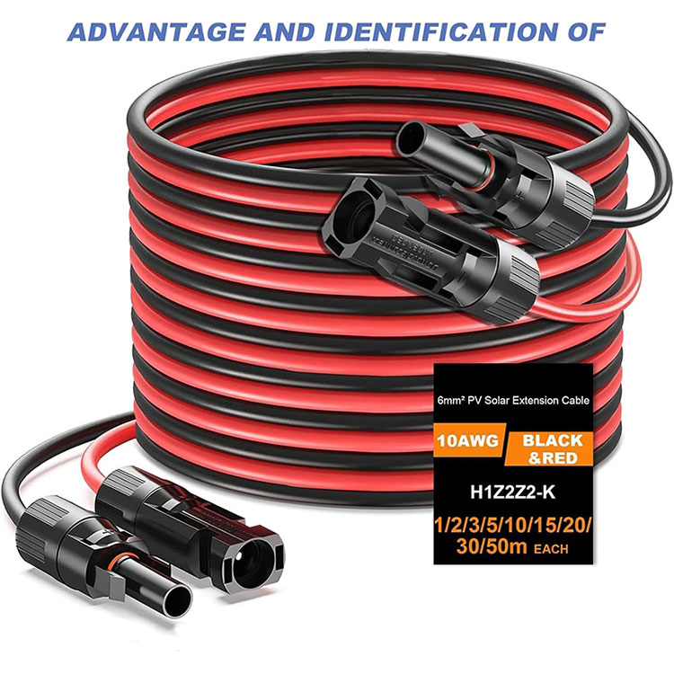 Kabel Ekstensi Surya 10AWG Langsung Penguburan 50Ft